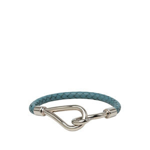Pre-Loved Hermes Palladium Plated and Woven Swift Jumbo H Bracelet